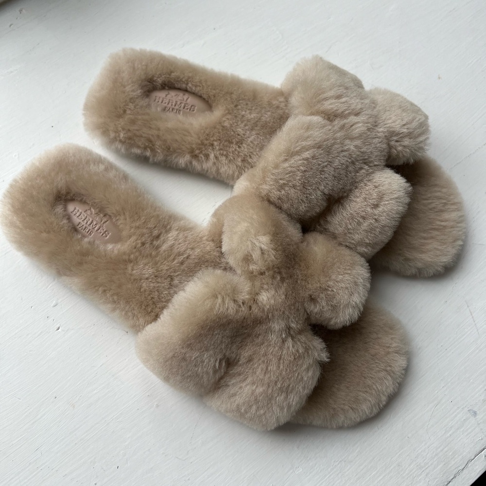Hermes Oran Shearling Sandal